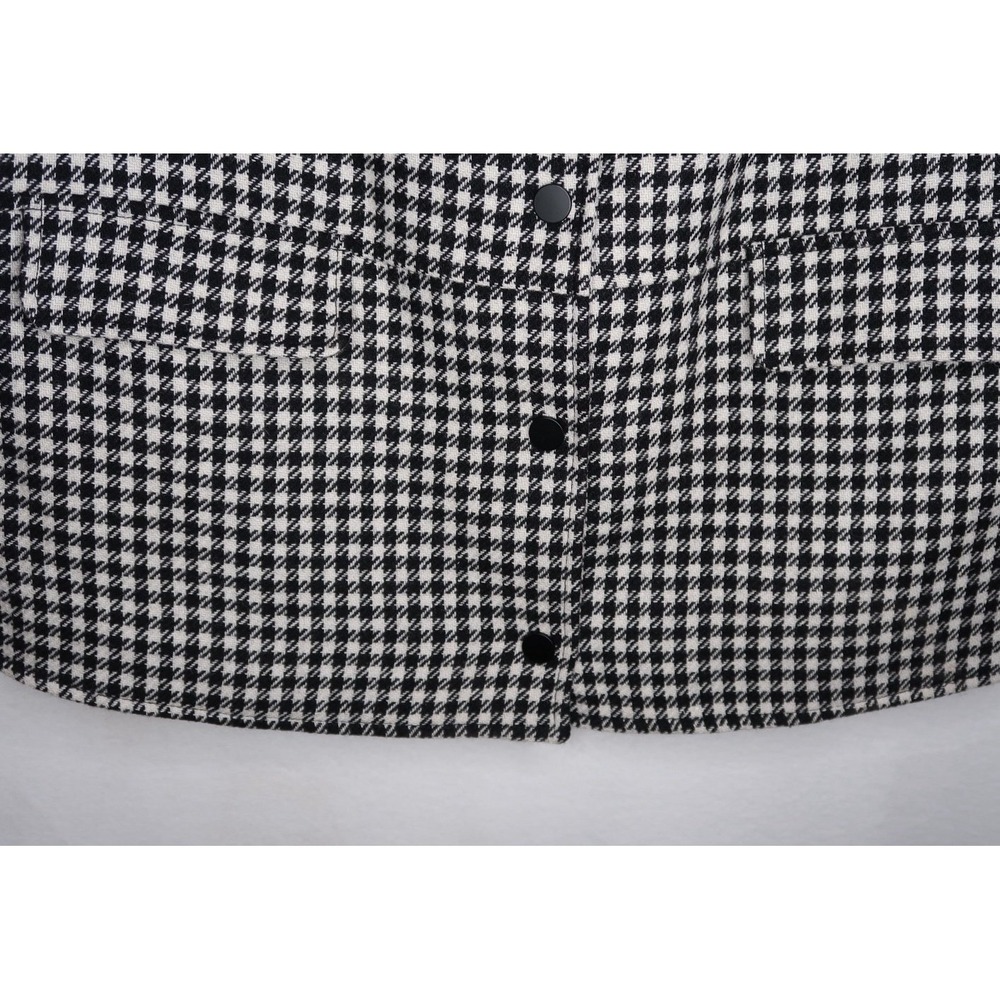 Sézane Houndstooth Wool Blend Snap Front Vest Jacket  Womens Sz US 14 46 EU EUC - Picture 9 of 12